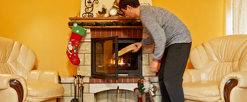 Rusted Metal Fireplace Restoration in Placentia, California